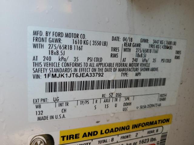 2018 FORD EXPEDITION - 1FMJK1JT6JEA33792
