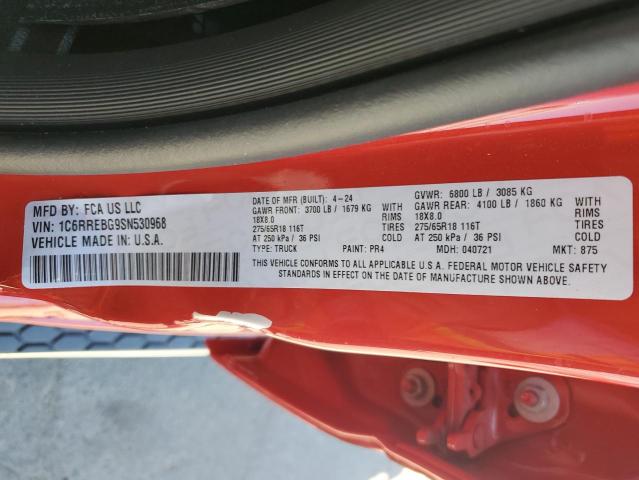 2025 RAM 1500 BIG H - 1C6RREBG9SN530968