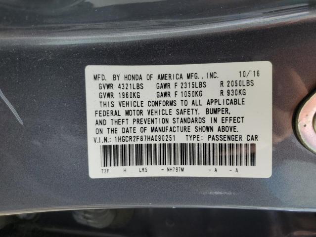 2017 HONDA ACCORD EXL - 1HGCR2F87HA090251