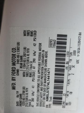 2020 FORD TRANSIT CO - NM0LS7E74L1441471
