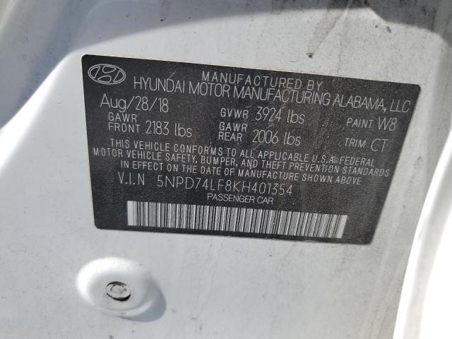 VIN 5NPD74LF8KH401354 2019 Hyundai Elantra, SE no.12