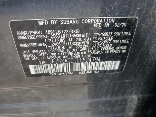 2020 SUBARU FORESTER JF2SKADC1LH524794