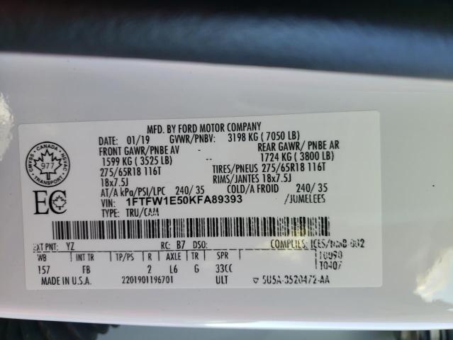 2019 FORD F150 SUPER - 1FTFW1E50KFA89393