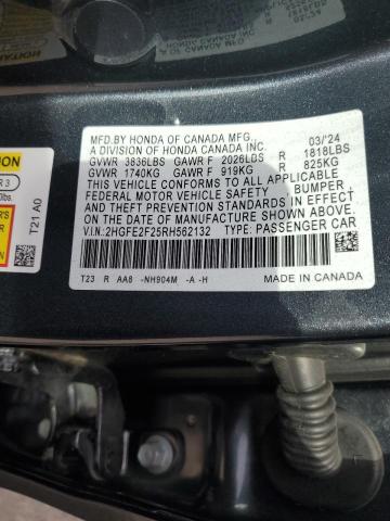 VIN 2HGFE2F25RH562132 2024 Honda Civic, LX no.12