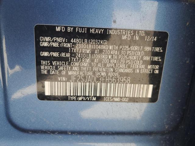 2015 SUBARU FORESTER 2 - JF2SJADC3FH563958