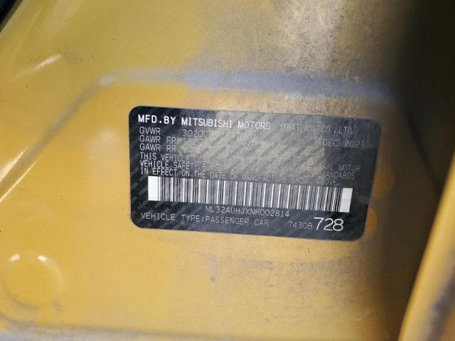 2022 MITSUBISHI MIRAGE ES - ML32AUHJXNH002814