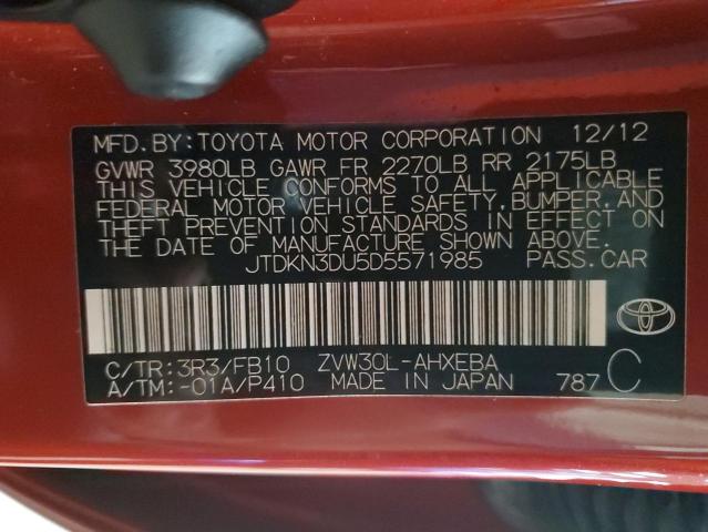 VIN JTDKN3DU5D5571985 2013 Toyota Prius no.13