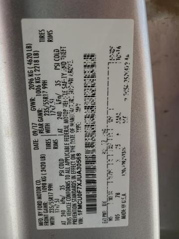 2018 FORD ESCAPE S - 1FMCU0F7XJUA30568