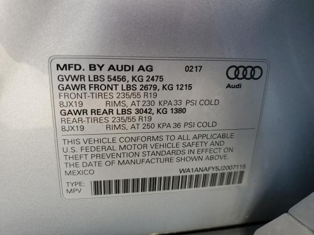 VIN WA1ANAFY5J2007115 2018 Audi Q5, Premium no.13