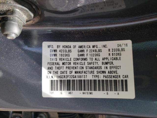 2016 HONDA ACCORD LX 1HGCR2F32GA188137  66413084