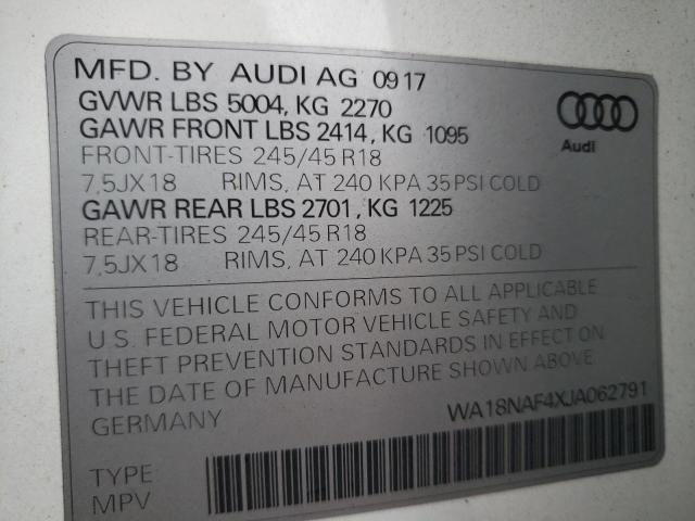 2018 AUDI A4 ALLROAD - WA18NAF4XJA062791