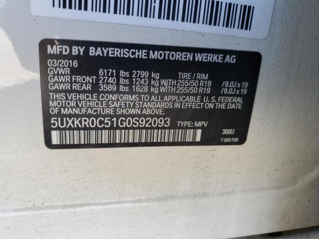 VIN 5UXKR0C51G0S92093 2016 BMW X5, Xdrive35I no.13