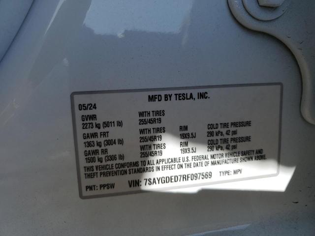 VIN 7SAYGDED7RF097569 2024 TESLA MODEL Y no.13