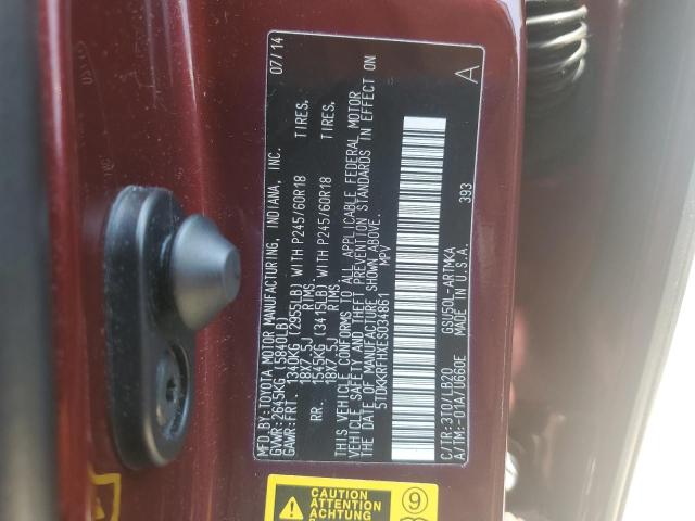 VIN 5TDKKRFHXES034861 2014 Toyota Highlander, Xle no.13