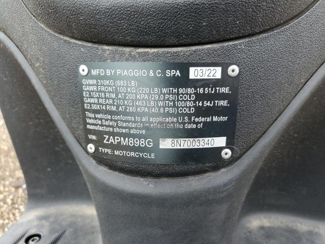 2022 PIAGGIO LIBERTY 15 ZAPM898G8N7003340