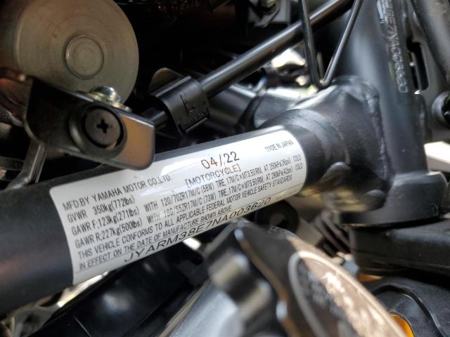 2022 YAMAHA MOTORCYCLE JYARM38E7NA003620