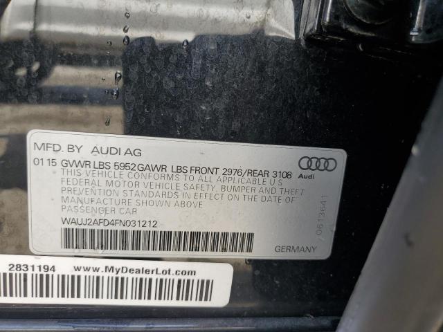 2015 AUDI A8 QUATTRO WAUJ2AFD4FN031212