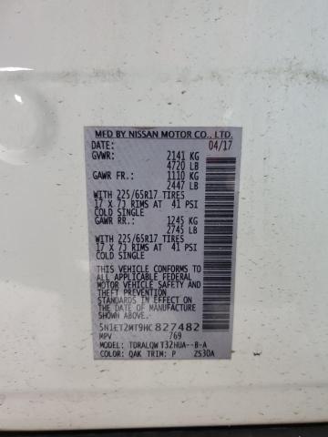 2017 NISSAN ROGUE SV H 5N1ET2MT9HC827482