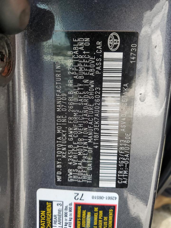 Lot #2994352020 2010 TOYOTA CAMRY BASE