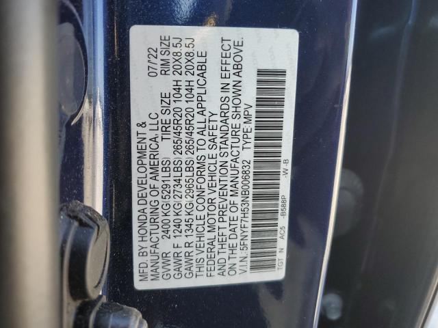 2022 HONDA PASSPORT E - 5FNYF7H53NB006832