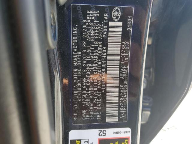 VIN 4T1B11HK8JU114609 2018 Toyota Camry, L no.12