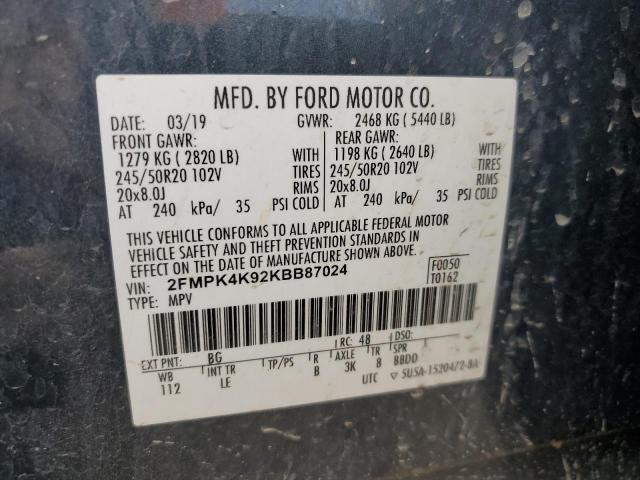 2019 FORD EDGE TITAN - 2FMPK4K92KBB87024