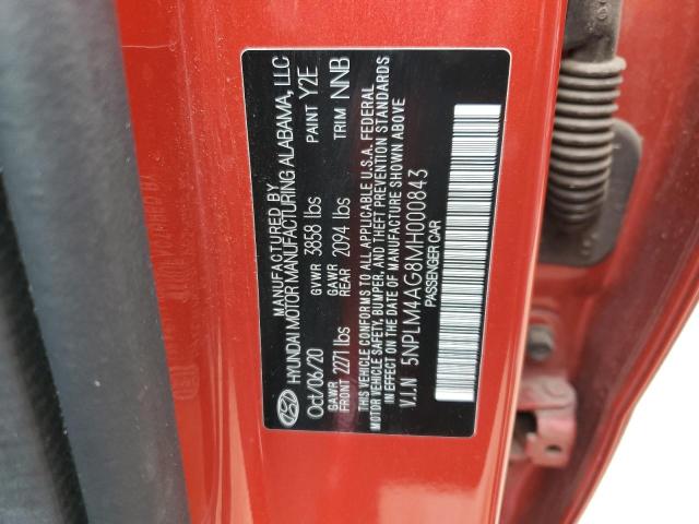 VIN 5NPLM4AG8MH000843 2021 Hyundai Elantra, Sel no.12