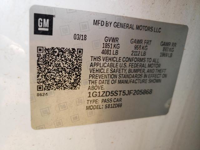 2018 CHEVROLET MALIBU LT - 1G1ZD5ST5JF205868