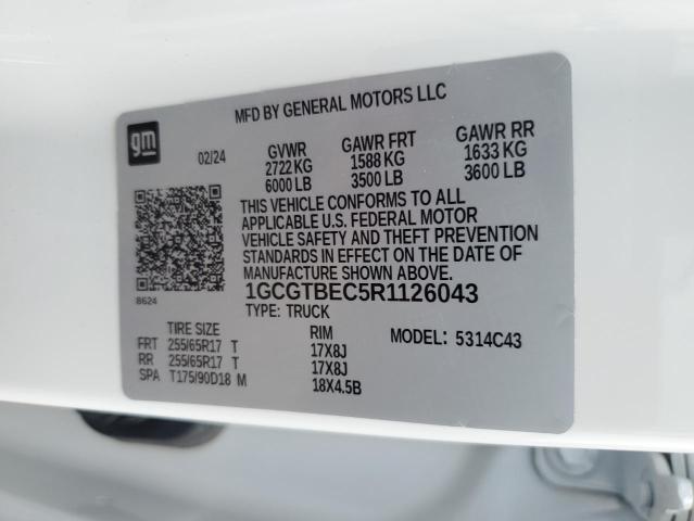 2024 CHEVROLET COLORADO - 1GCGTBEC5R1126043