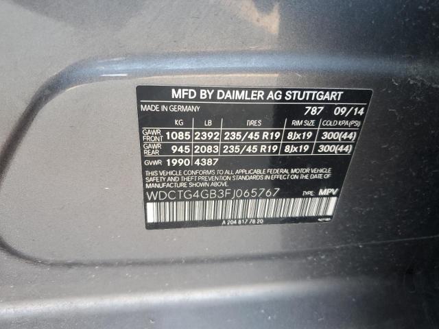 VIN WDCTG4GB3FJ065767 2015 Mercedes-Benz GLA-Class,... no.12