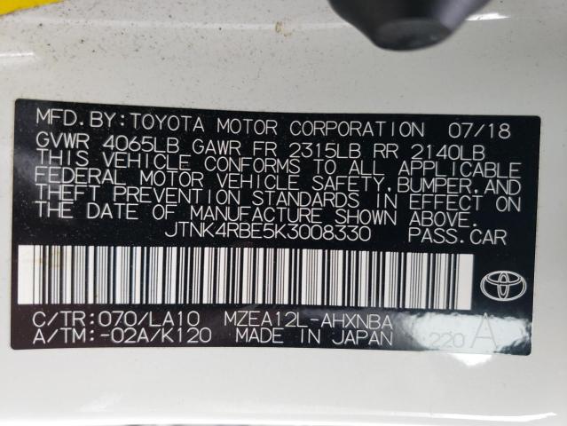 VIN JTNK4RBE5K3008330 2019 Toyota Corolla, SE no.12