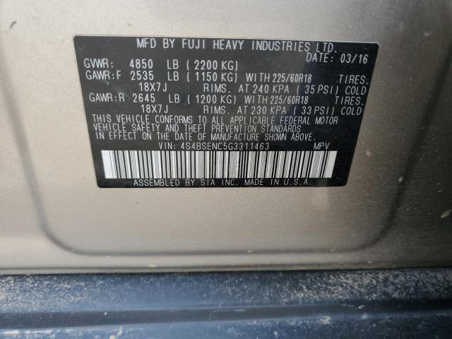 VIN 4S4BSENC5G3311463 2016 Subaru Outback, 3.6R Lim... no.12