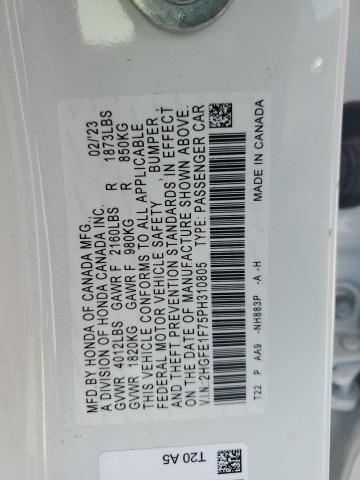2023 HONDA CIVIC EX - 2HGFE1F75PH310805