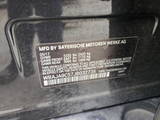 VIN WBAJA9C57JB032735 2018 BMW 5 Series, 530E no.12