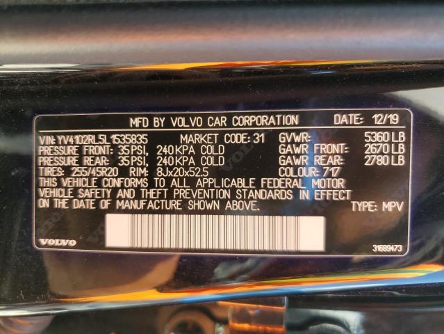 VIN YV4102RL5L1535835 2020 Volvo XC60, T5 Inscription no.13