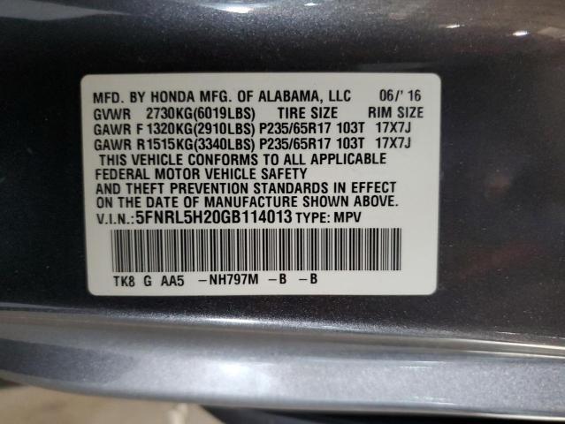 2016 HONDA ODYSSEY LX 5FNRL5H20GB114013