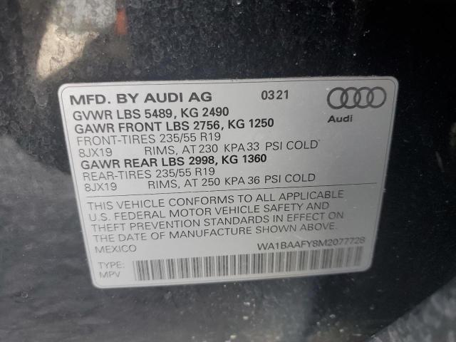 VIN WA1BAAFY8M2077728 2021 Audi Q5, Premium Plus no.13