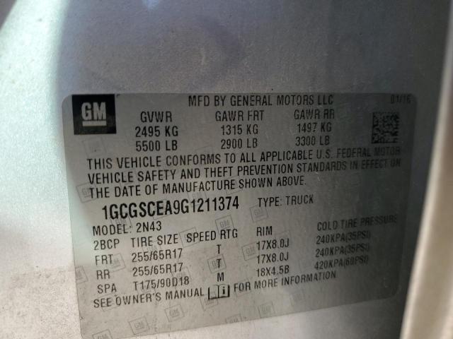 2016 CHEVROLET COLORADO L 1GCGSCEA9G1211374  68657554