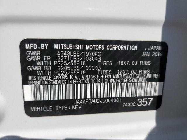 2018 MITSUBISHI OUTLANDER - JA4AP3AU2JU004381
