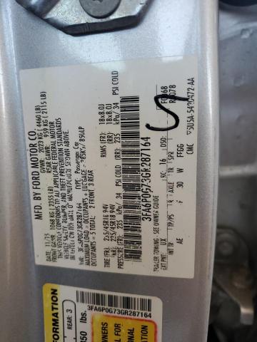 VIN 3FA6P0G73GR287164 2016 Ford Fusion, S no.12