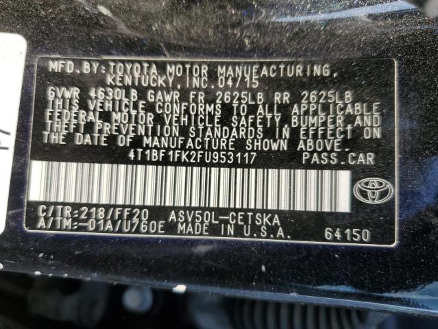 VIN 4T1BF1FK2FU953117 2015 Toyota Camry, LE no.12