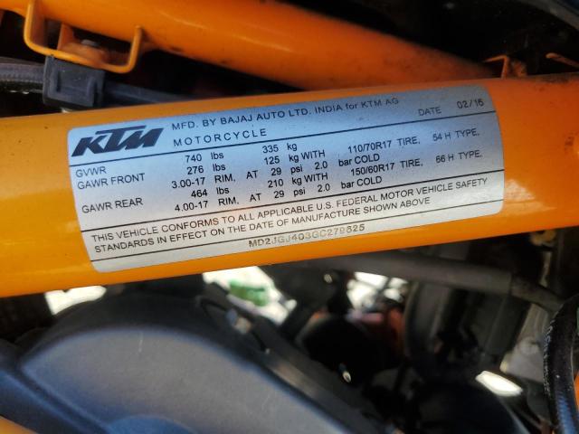 2016 KTM RC 390 MD2JGJ403GC279625