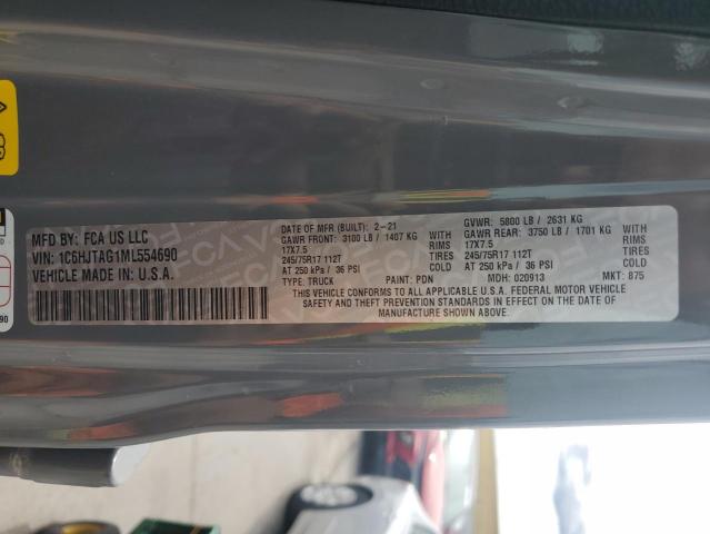 2021 JEEP GLADIATOR - 1C6HJTAG1ML554690
