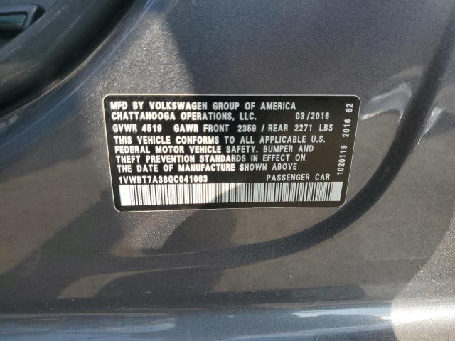 2016 VOLKSWAGEN PASSAT SE 1VWBT7A38GC041063