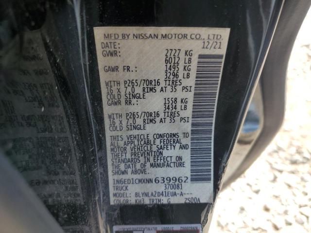 2022 NISSAN FRONTIER S - 1N6ED1CMXNN639962