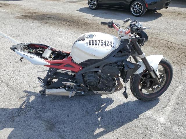 TRIUMPH MOTORCYCLE STREET TRI 2014 white racer gas SMTL03NEXET656507 photo #1