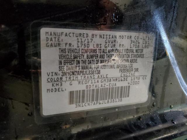 2018 NISSAN VERSA S - 3N1CN7AP6JL838138