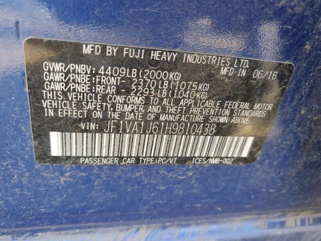 2017 SUBARU WRX LIMITE - JF1VA1J61H9810438