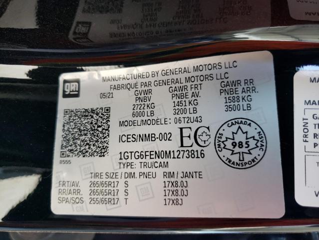 2021 GMC CANYON AT4 - 1GTG6FEN0M1273816