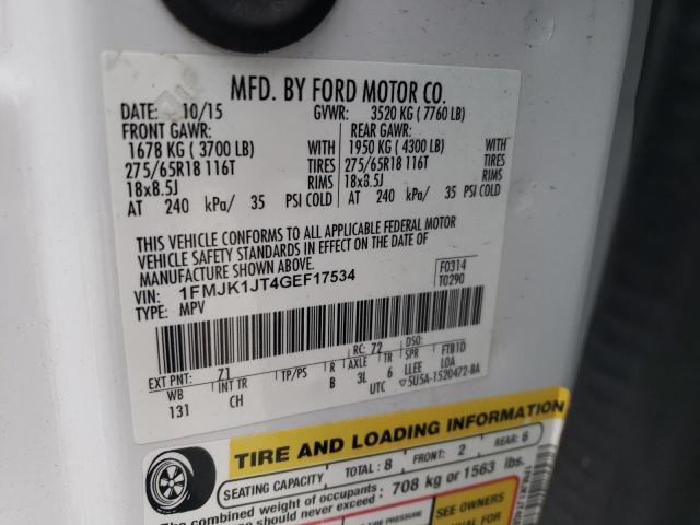 2016 FORD EXPEDITION - 1FMJK1JT4GEF17534